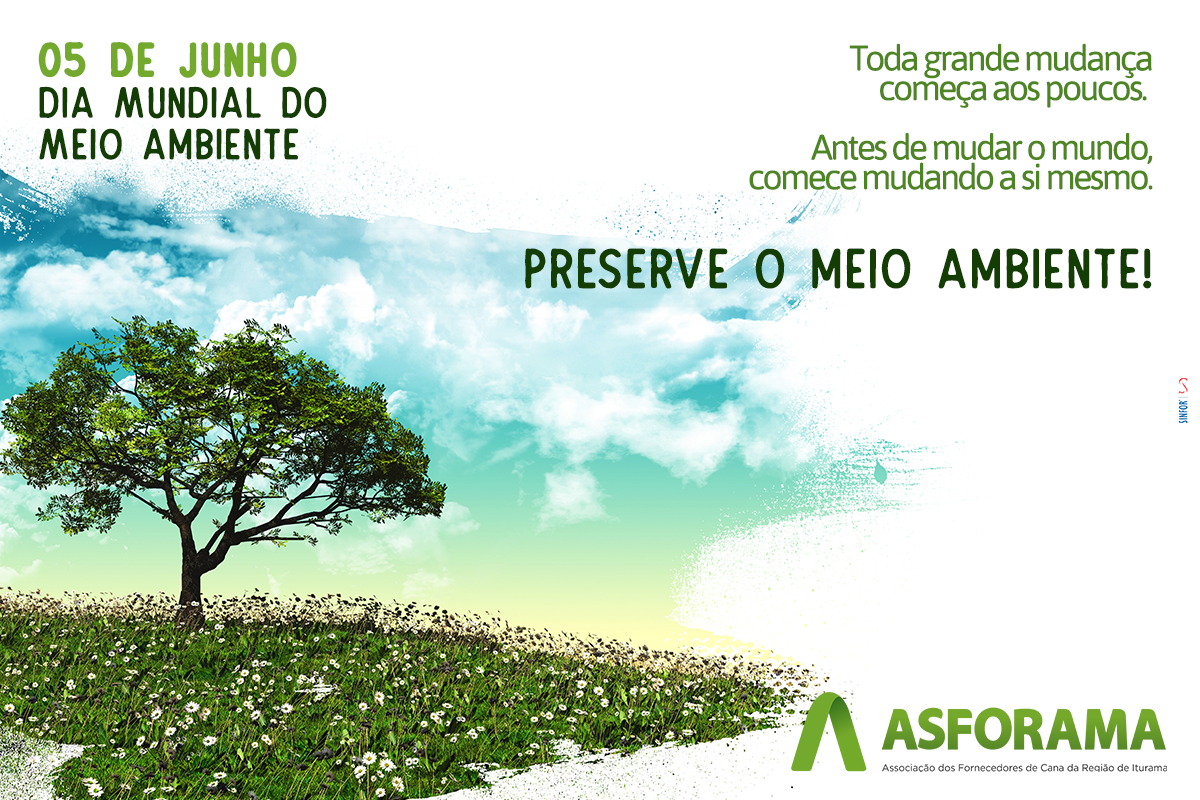 O Dia Mundial do Meio Ambiente é comemorado anualmente em 5 de Junho.